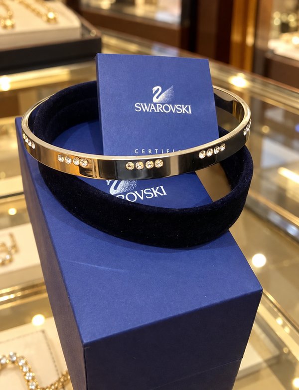 Brazalete Swarovski Miami Baño Rodio con Cristales Engastados y Estuche Original - imagen 1