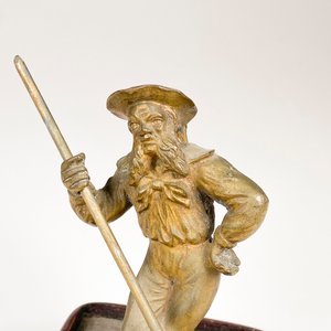 Figura de Bronce de Gondolero con Base de Madera - imagen 4