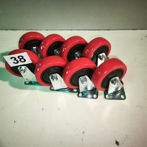 8 Ruedas Giratorias de Teflón Rojas - imagen 3