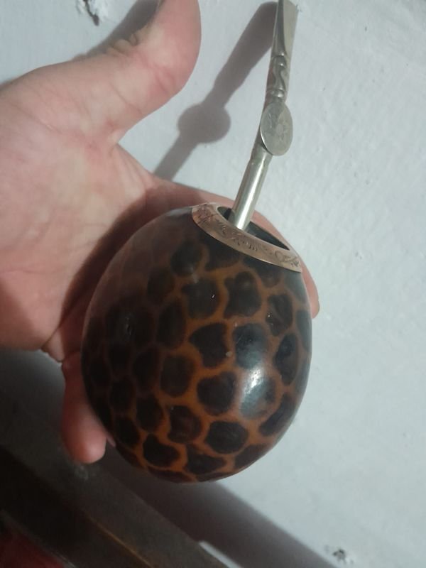 Mate galleta con bombilla y posamate completo, listo para usar - imagen 3