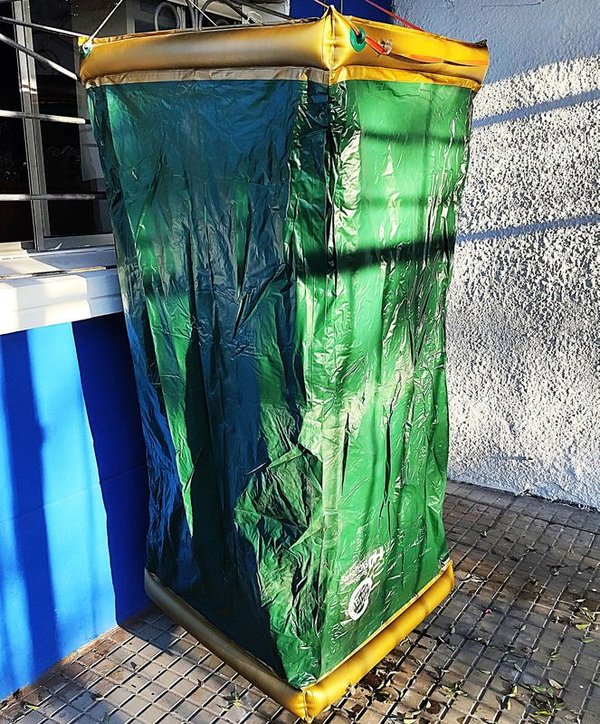 Probador/Ducha Portátil H2O Sun Shower Desplegable Verde y Amarillo