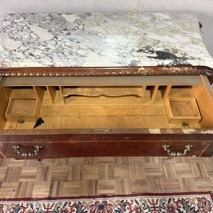Cómoda Clásica de Madera con Tapa de Mármol y Detalles en Bronce - imagen 13