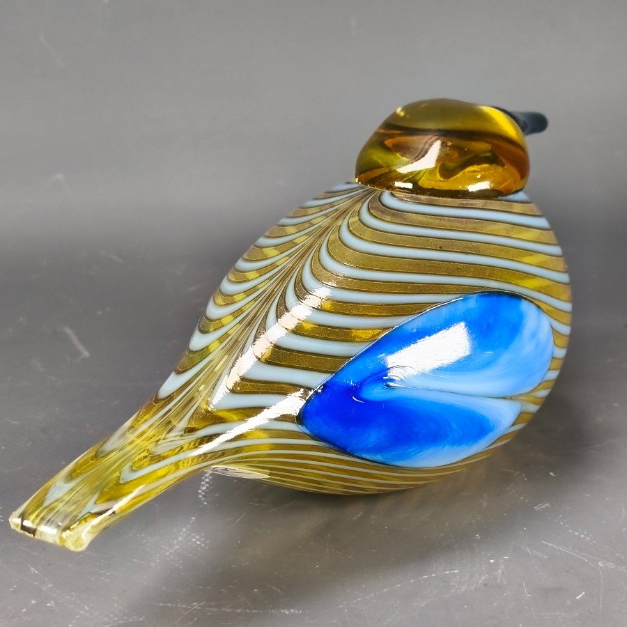 Figura Finlandesa en vidrio soplado con fisonomía de pájaro diseñada por OIVA TOIKKA - imagen 5