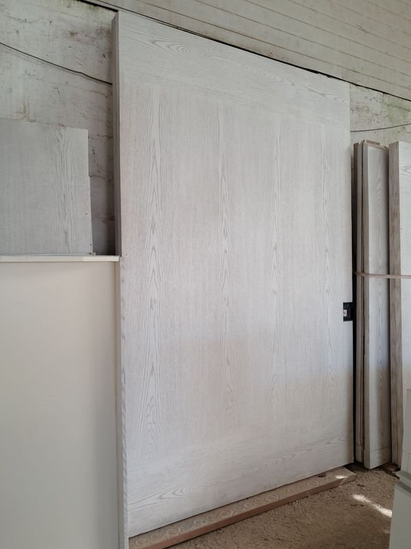 Puerta Corrediza Doble Hoja Roble Blanco 321x251cm