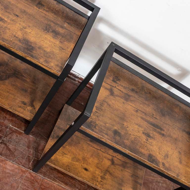 Mesitas de luz en metal y madera para decoración - imagen 2
