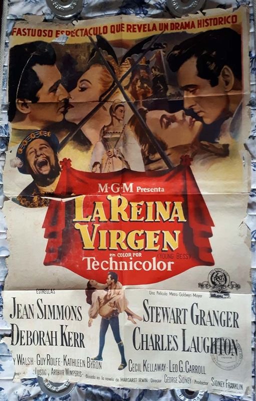 Poster Original Cine "La Reina Virgen" (Young Bess) - Jean Simmons, 1953