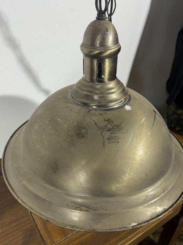 Colgante galponero en latón - Lámpara de techo con diseño industrial - imagen 5
