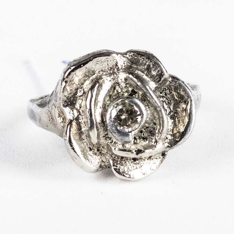 Anillo de plata con brillante - imagen 1
