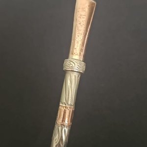 Bombilla Curva de Plata y Oro para Mate - imagen 3