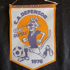 Banderín C.A. Defensor Campeón Uruguayo 1976 "¡Qué Pantera!" - imagen 1