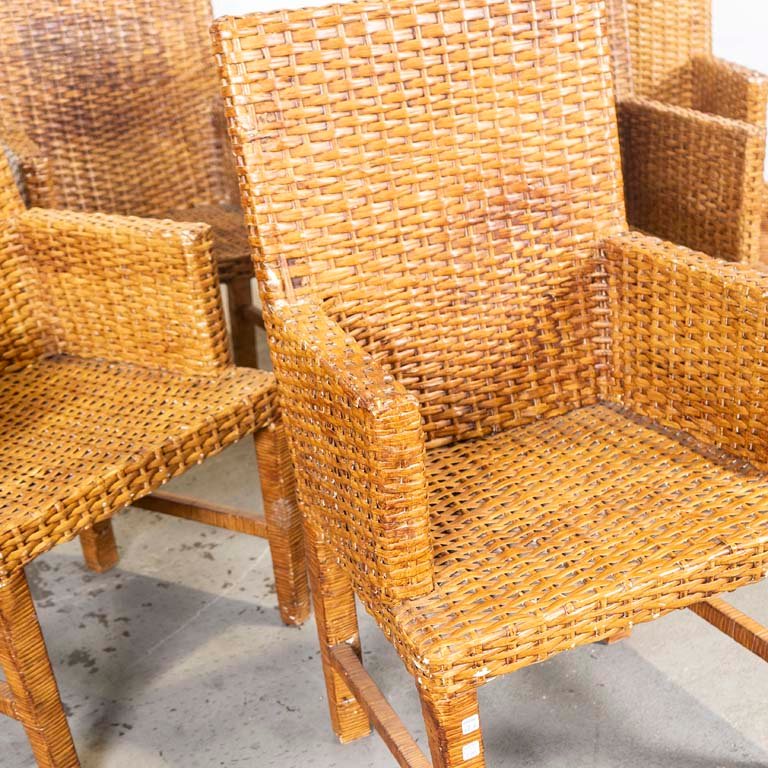 Sillas de madera y mimbre para sala de estar - imagen 2