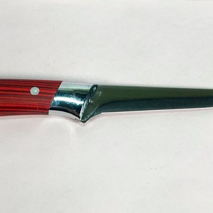 Cuchillo de Chef con Mango Rayado Rojo y Acero Inoxidable - imagen 2