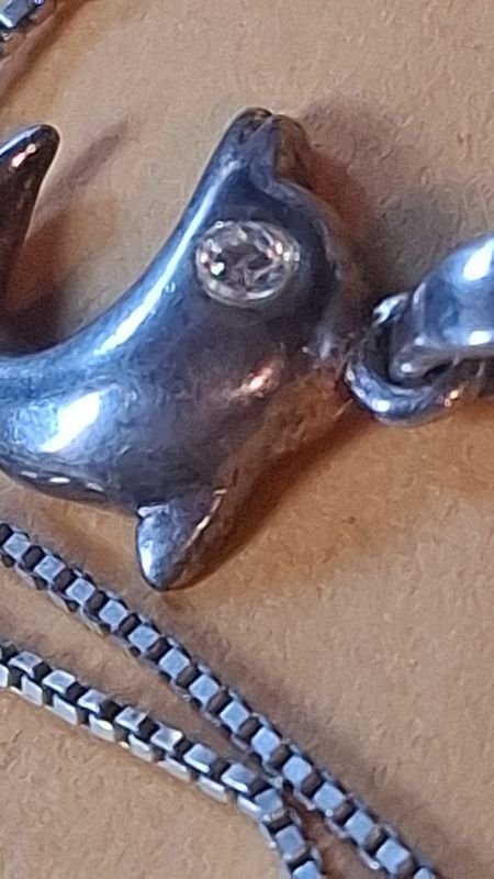Cadena de plata con dije delfín - imagen 3