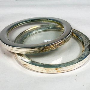 Set de 6 Posavasos/Posabotellas Circulares Regent de Metal y Vidrio - imagen 2