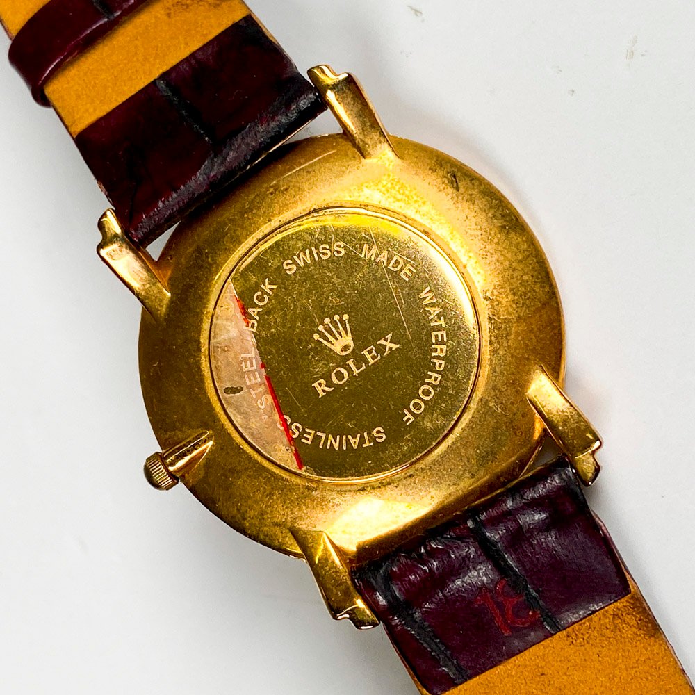 Reloj pulsera Rolex de cuero y oro - imagen 3