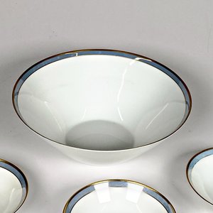 Ocho Piezas de Porcelana Rosenthal: Centro, Platillos y Salsera con Detalle Dorado - imagen 5