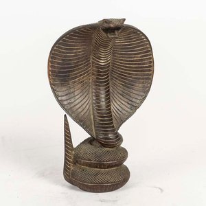Talla de Madera de Cobra - Figura Decorativa - imagen 1