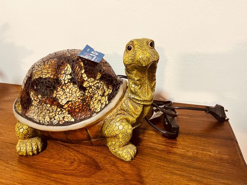 Veladora Tortuga Decorativa de Cerámica y Vidrio