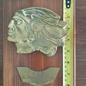 Placa Conmemorativa Militar Bronce y Madera - Prueba Infantería Minas 1999 - imagen 4