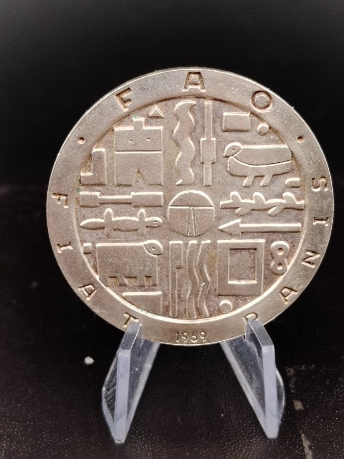 Moneda de Plata Uruguay FAO 1969 - 1000 Pesos