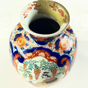 Florero Oriental de Porcelana con Escenas Tradicionales - 31 cm (Restaurado) - imagen 2