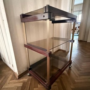 Lote anterior: Mesa Auxiliar Esquinera de Vidrio y Madera con Ruedas