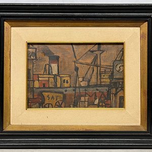Augusto Torres "Puerto" Óleo sobre Cartón Firmado - imagen 2