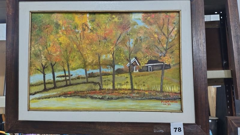 Lote siguiente: Pintura al óleo enmarcada firmada