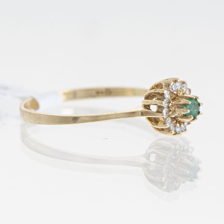 Anillo de Oro con Esmeralda y Brillantes - imagen 2