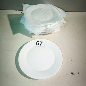 12 Platos Llanos de Loza Blanca, 23 cm - imagen 2