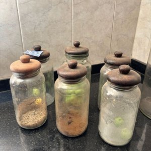10 Frascos de Vidrio con Tapa de Madera - imagen 2
