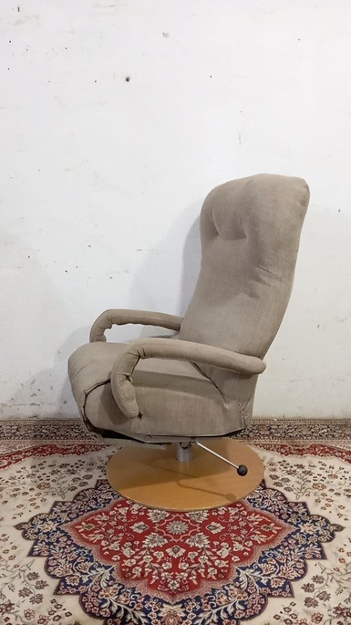 Sillon reclinable giratorio tapizado de tela - imagen 4