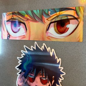 Stickers Anime Ojos y Personaje con Fuego - imagen 2