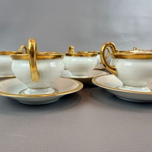 Juego de Té Completo de Porcelana Blanca con Bordes Dorados - 12 Piezas - imagen 2
