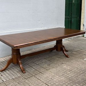 Juego de Comedor de Madera: Mesa Extensible y 10 Sillas Tapizadas Beige - imagen 5