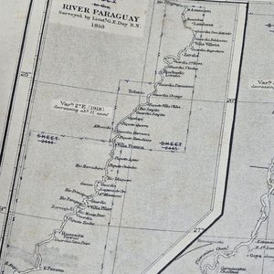 Mapa Antiguo Ríos Paraná y Uruguay - Ediciones 1873-1913 - imagen 3