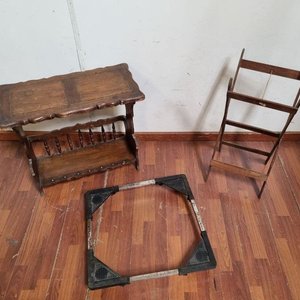 Mesa de Arime de Madera con Revistero y Base con Ruedas Plegable - imagen 2
