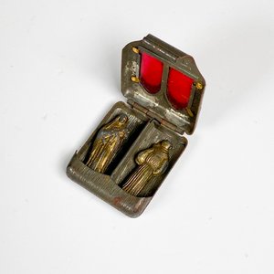Relicario alemán chapa, con dos figuras angeles - imagen 2