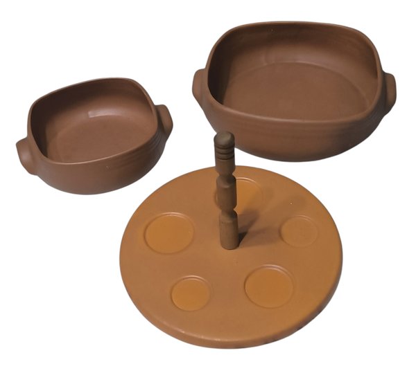 Vajilla Artesanal Rustica de 24 Piezas con Bandeja y Calentador - imagen 4