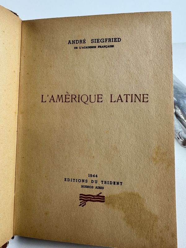 Libro de André Siegfried: La América Latina - Buenos Aires 1944 - imagen 2