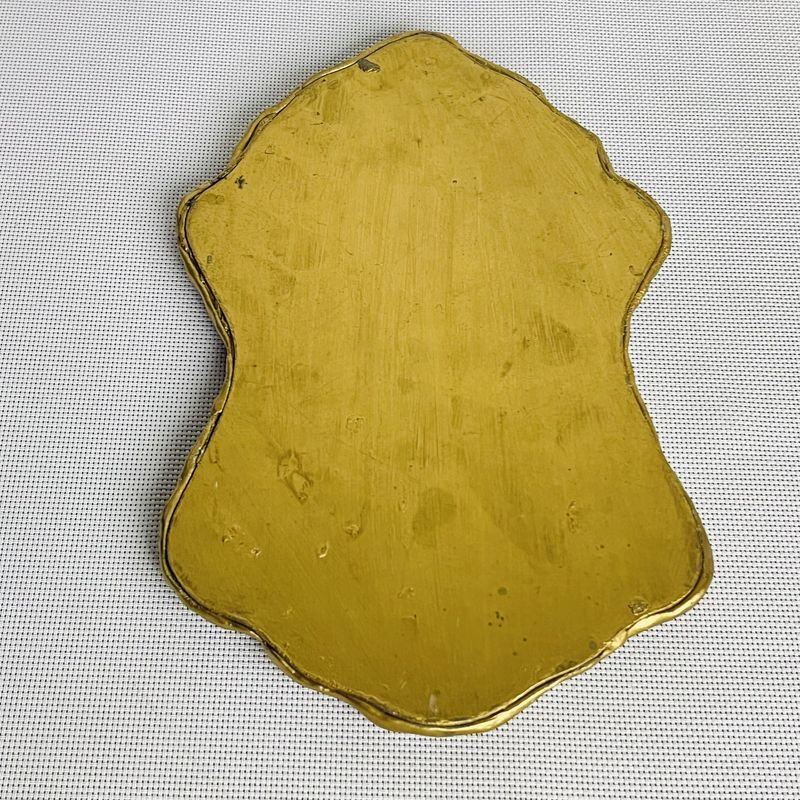 Espejo pintado a mano con dorado - Un artículo de arte decorativo - imagen 2