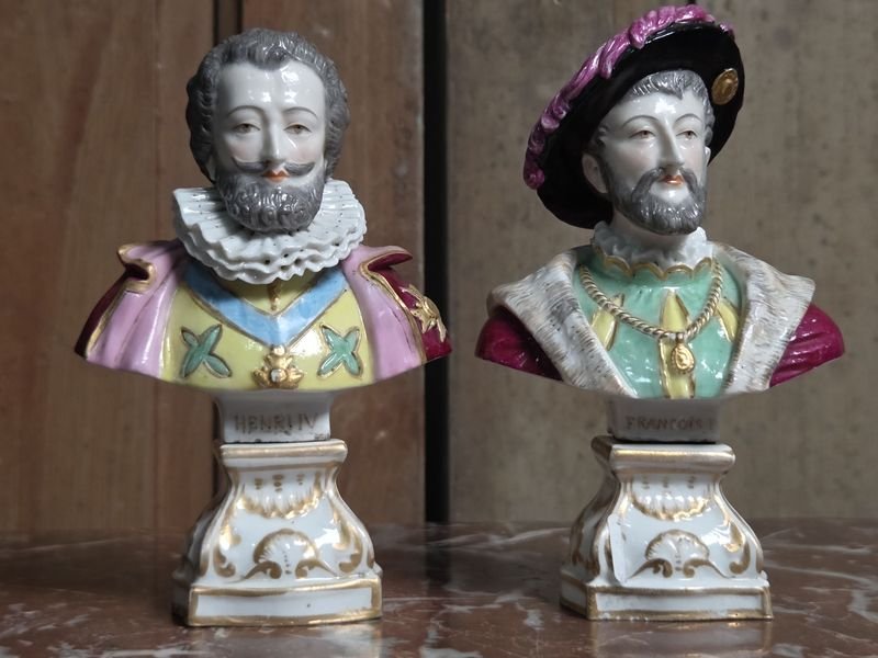 Dos Bustos en Porcelana Sèvres: Enrique IV y Francisco I