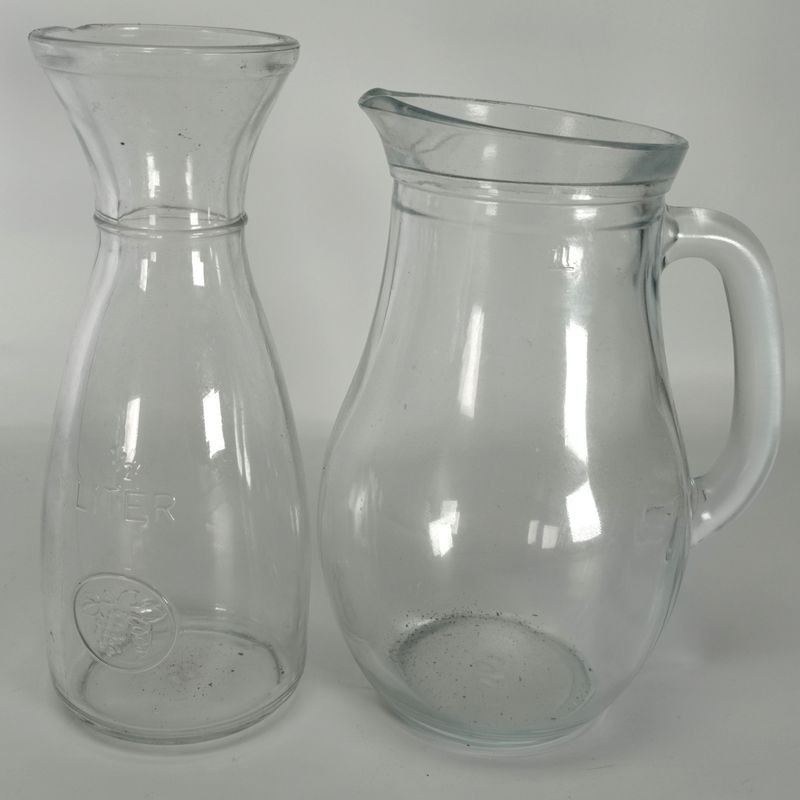 Set de siete piezas de cristal claro: jarra, recipientes y vaso - imagen 7