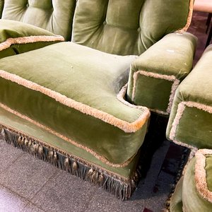Sofá Modular Verde de Terciopelo con Flecos - imagen 4