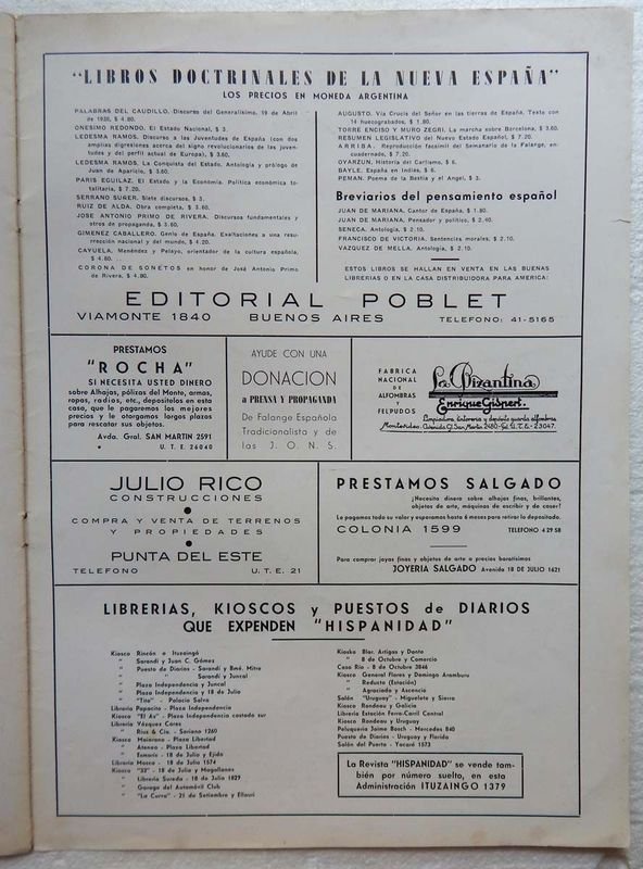 Revista Hispanidad: Publicación de la Falange Española Tradicionalista y de las J.O.N.S. en Uruguay - imagen 6