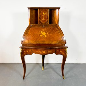 Mueble Esquinero Francés Caoba Marqueterie Bronce Patas Galbeadas - imagen 1