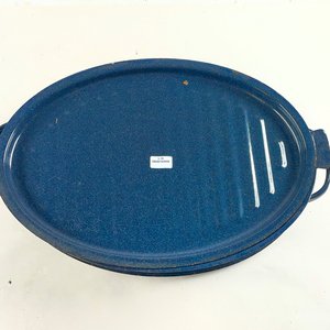 Brasero Esmaltado Ovalado Azul Marino 40x26 cm - imagen 2