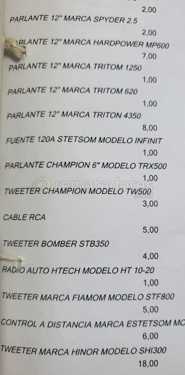 Parlantes y Tweeters Varios: Spyder, Tritón, Champion, Fiamom, Hino