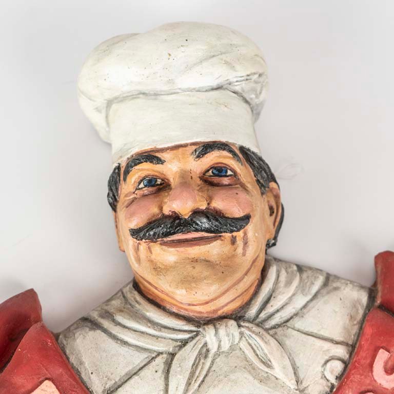 Cartel de yeso con busto cocinero - Medidas: 40x43cm - imagen 2