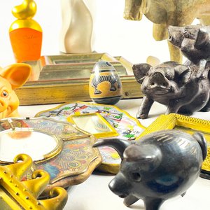 Lote Figuras Decorativas y Espejos Vintage - imagen 4